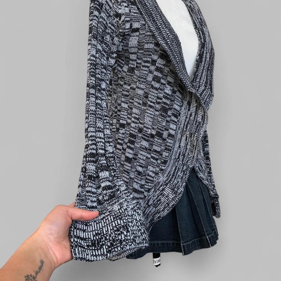 Grey Black Ruffle Cardigan - Picture 4 of 6